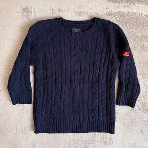 Vintage Nautica Jeans Company womens Navy Blue‎ 100% Lambswool Knit Sweater M